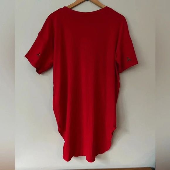 Vintage Talbots Intimates Holly Holiday Christmas Night  Shirt Dress | Medium - Picture 2 of 5